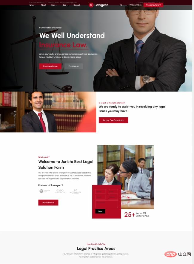 HTML5法律咨询服务机构宣传网站模板