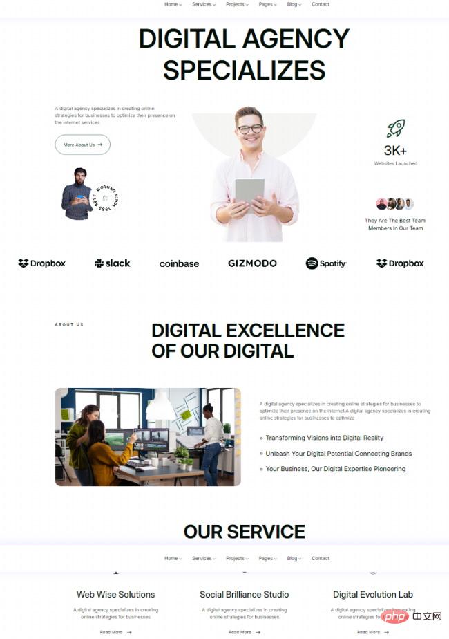 数字代理服务机构响应式网站模板