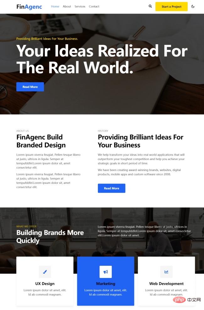 互联网营销开发设计服务机构网站模板-源码分享网