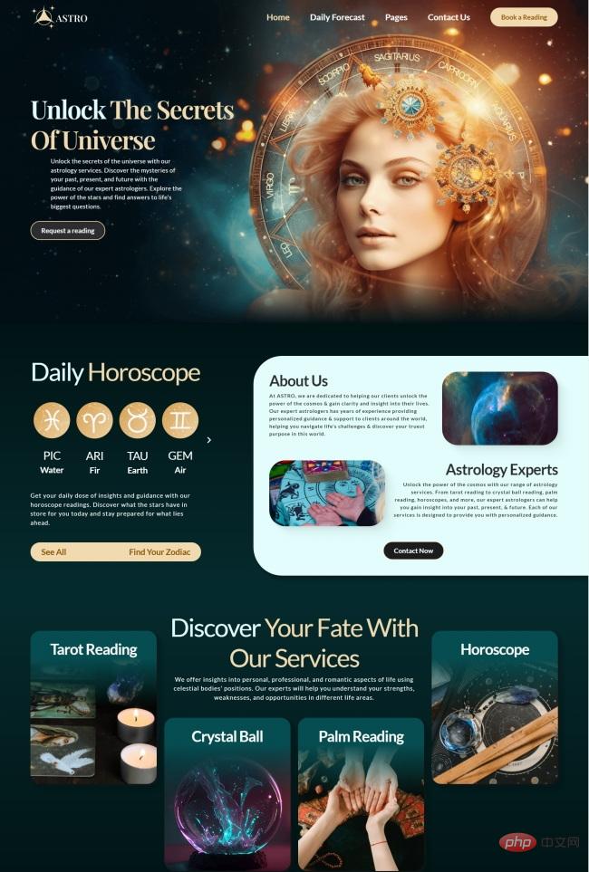 HTML5占星学服务响应式网站模板-源码分享网