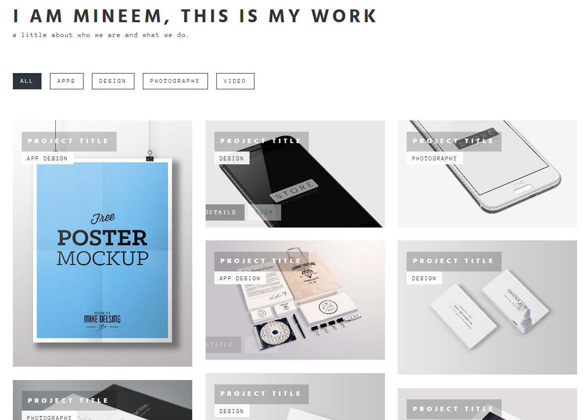 白色Mini极简H5主页模板-源码分享网