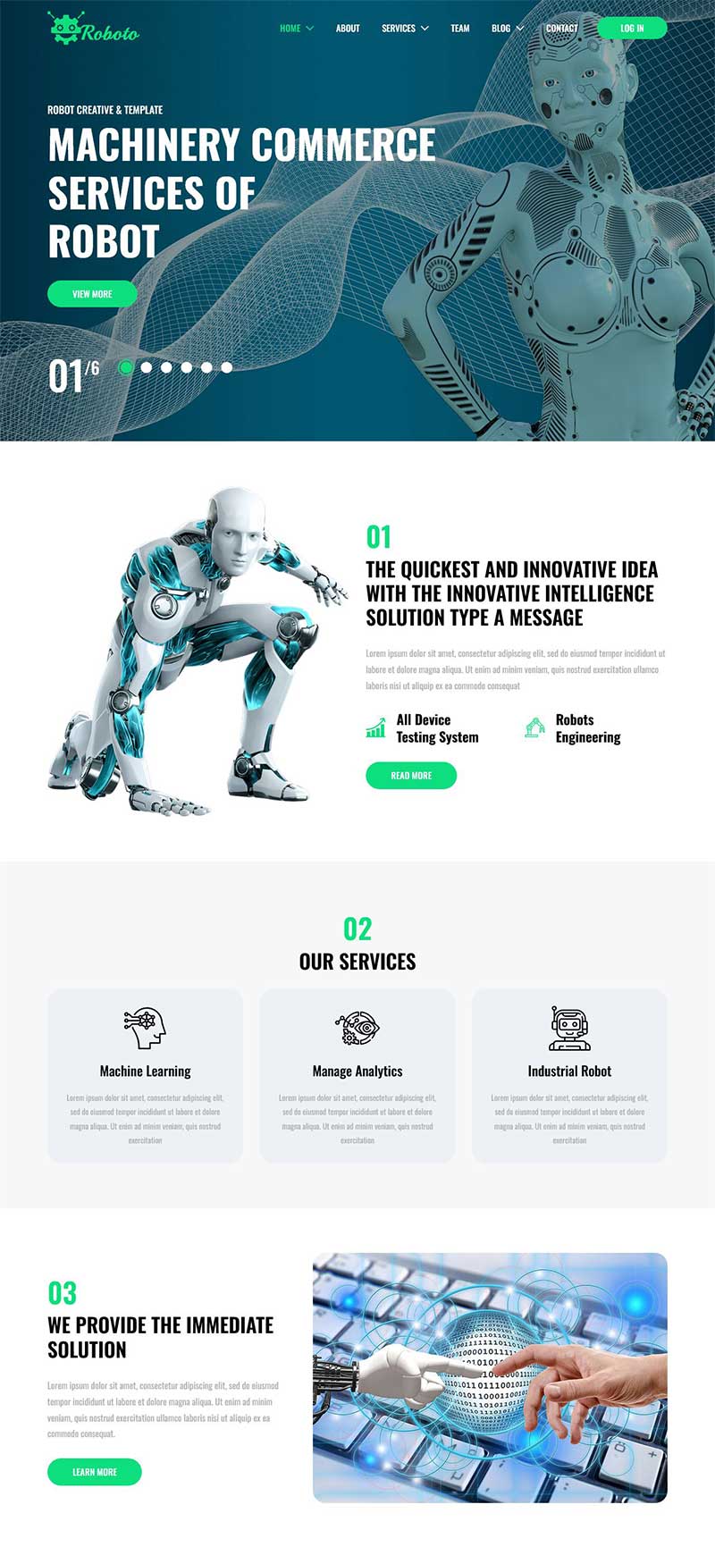 AI人工智能机器人研发展示网站模板-源码分享网