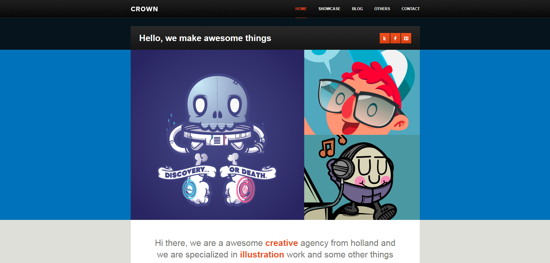 可爱的卡通动漫游戏专题网站模板-CROWN-源码分享网