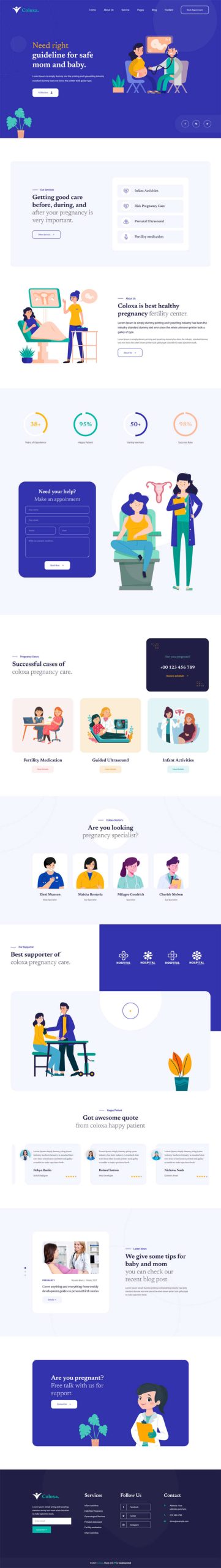 妇幼服务Bootstrap网站模板-源码分享网