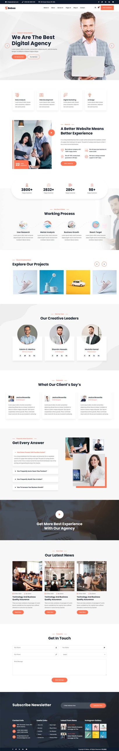 浅色系多用途的公司业务展示html模板-源码分享网