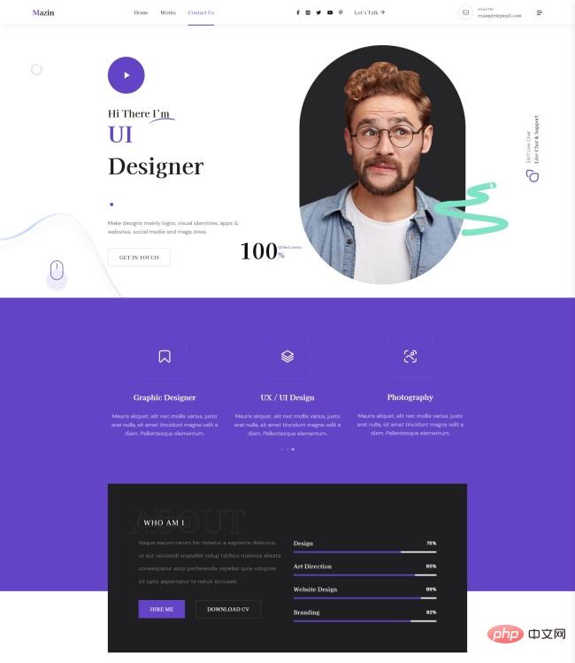 UI设计师个人求职简历网页模板-源码分享网