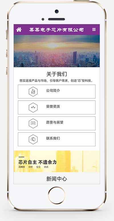 (自适应手机端)紫色响应式电子元件网站pbootcms模板 芯片研发设计网站源码下载-源码分享网