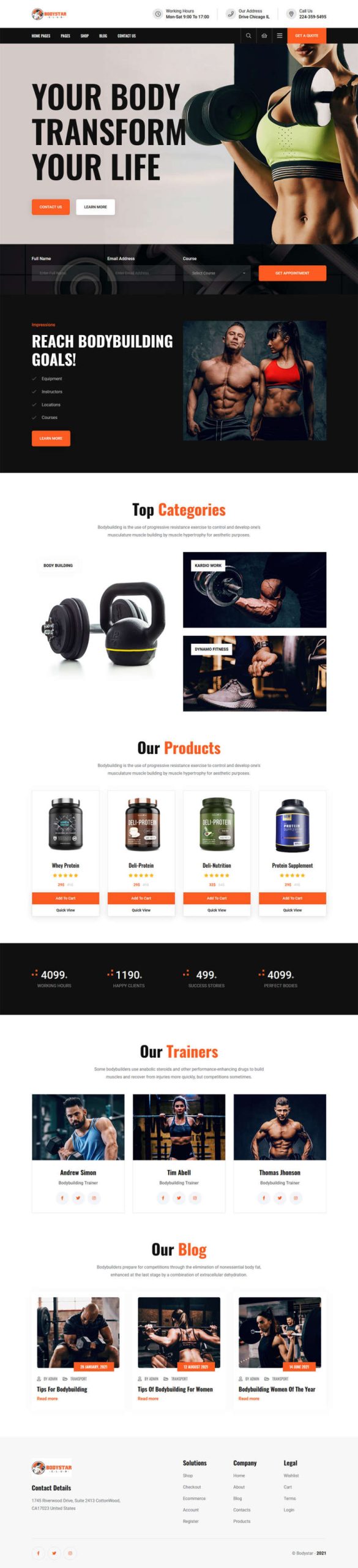 黑色的健身房设备公司官网模板-源码分享网