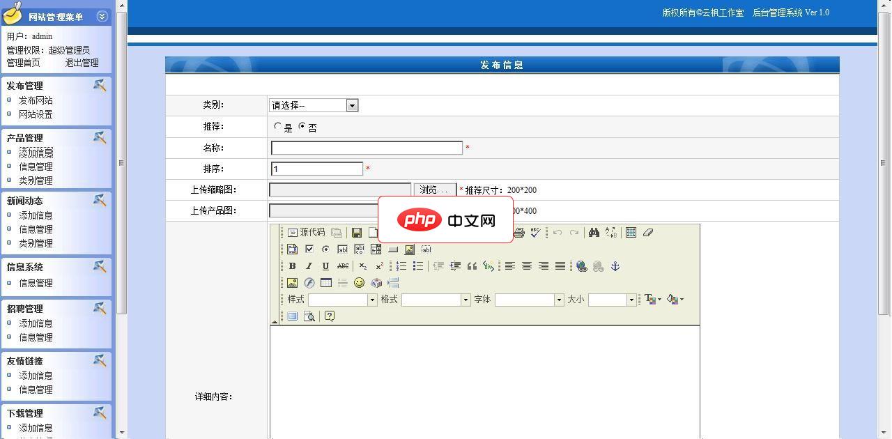 云枫工作室企业网站系统.net2.0