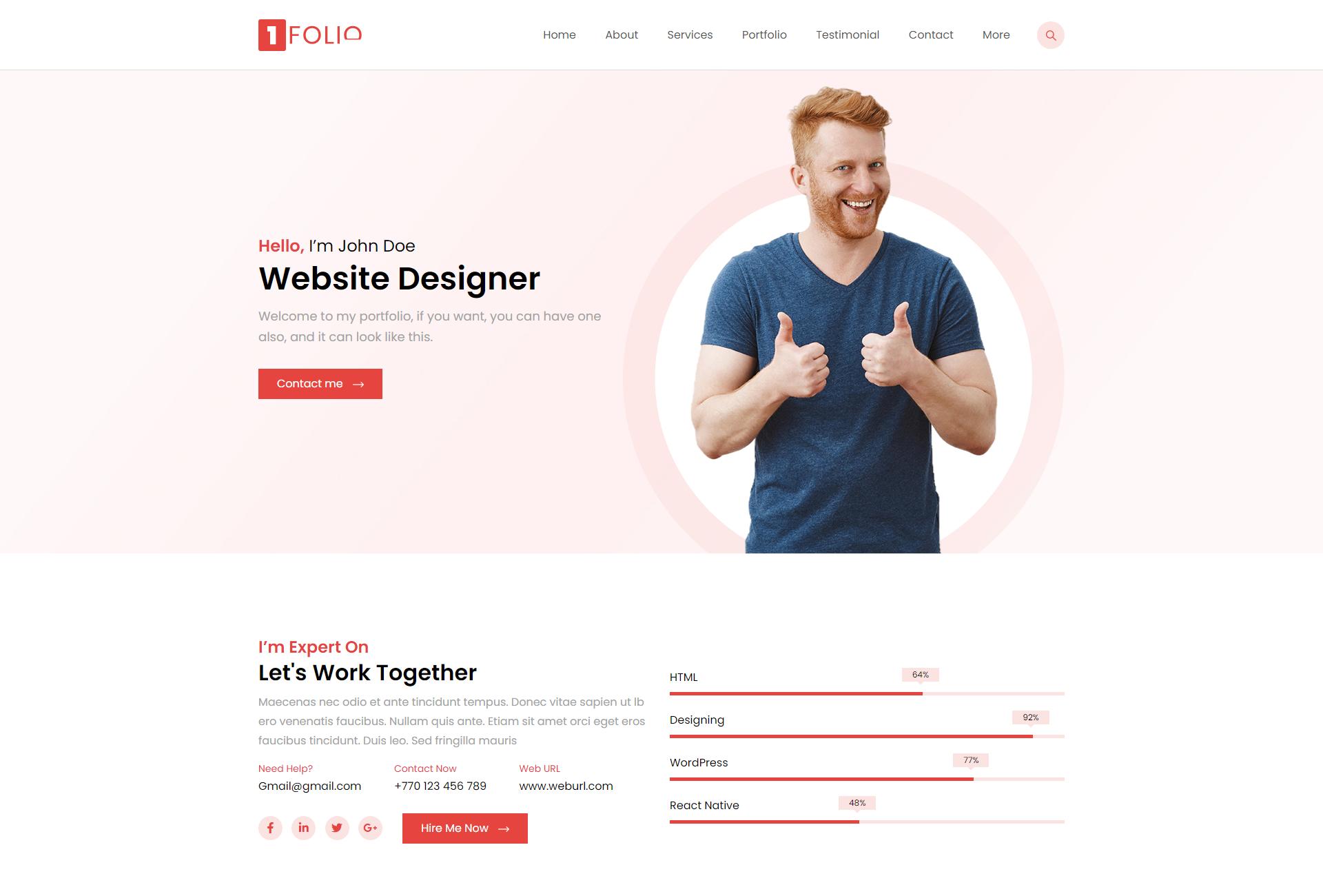 web设计师博客个人网站模板-Folio-源码分享网
