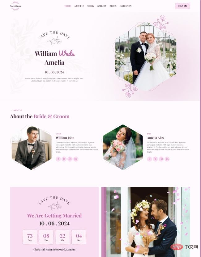 HTML5结婚邀请在线网页模板