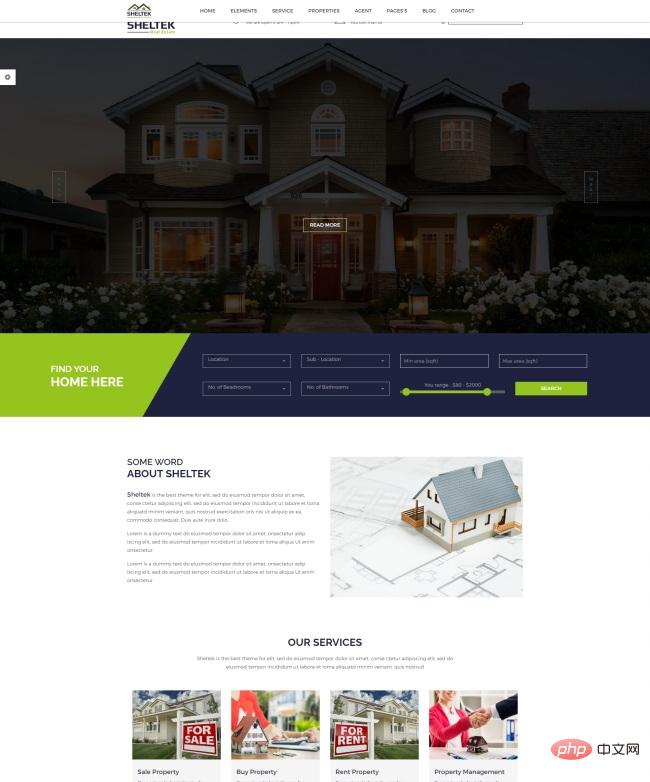 HTML5山庄别墅房产中介网站模板