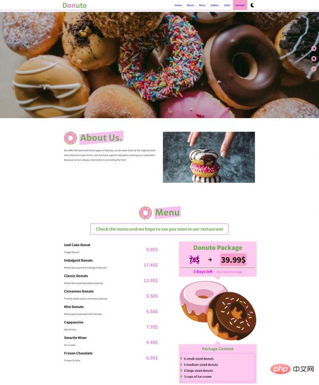 响应式甜甜圈甜品店网站模板-源码分享网
