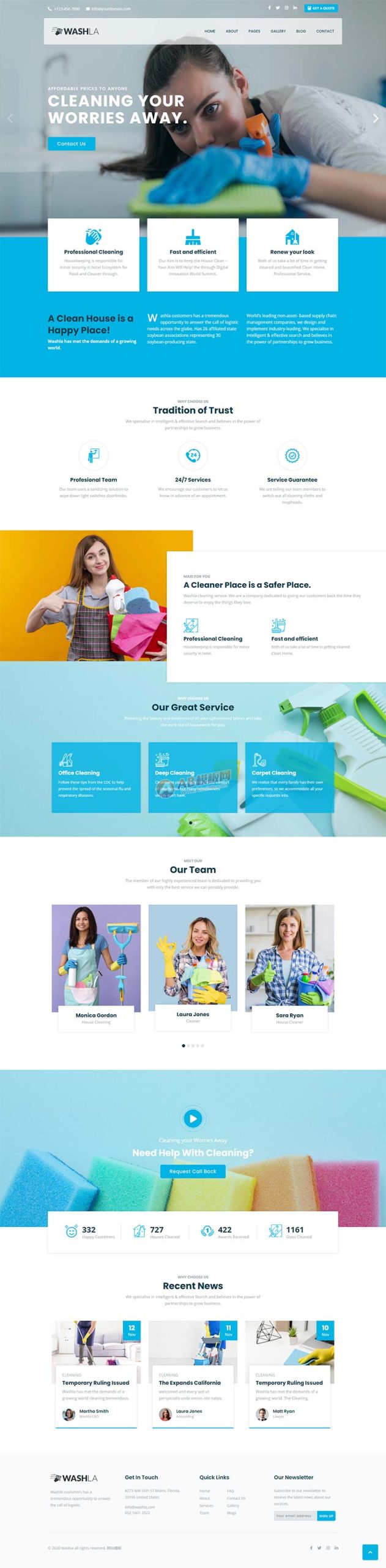 家政保洁公司官网静态html模板-源码分享网