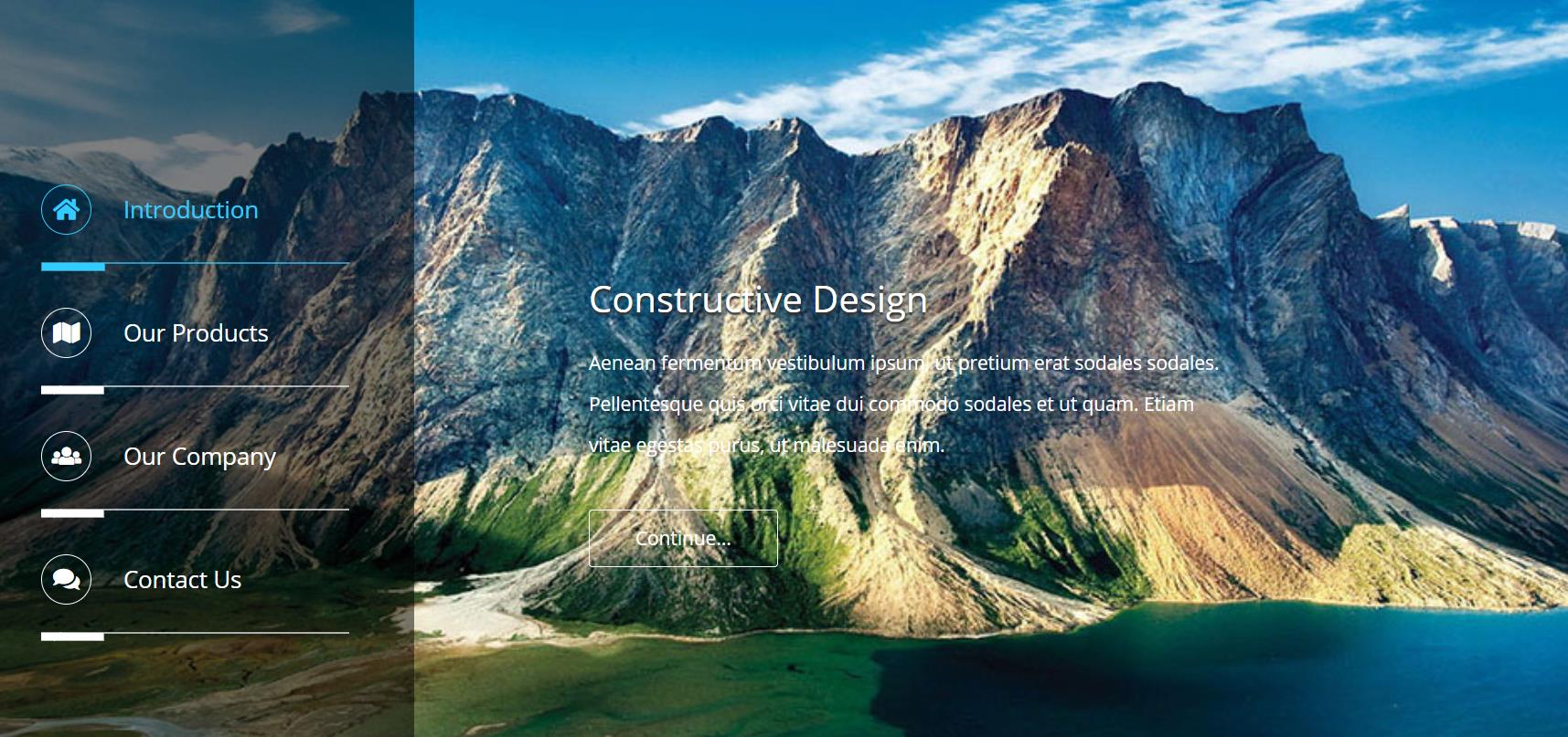 Bootstrap点击左侧垂直导航菜单全屏网页模板