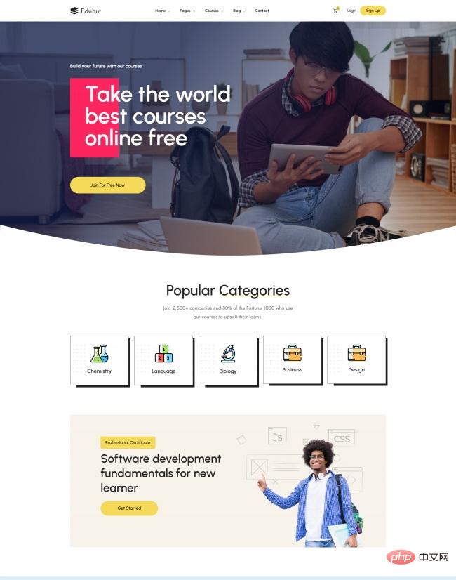 在线网络教育服务机构网站模板-源码分享网