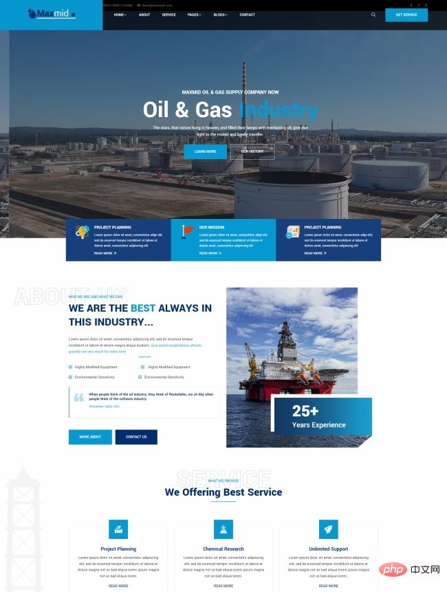 石油天然气供应公司网站模板-源码分享网