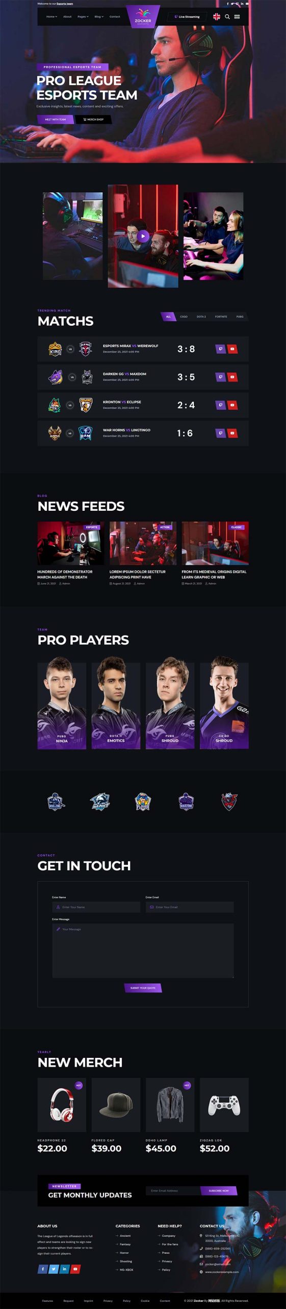 黑色风格电子竞技游戏官网HTML静态模板-源码分享网