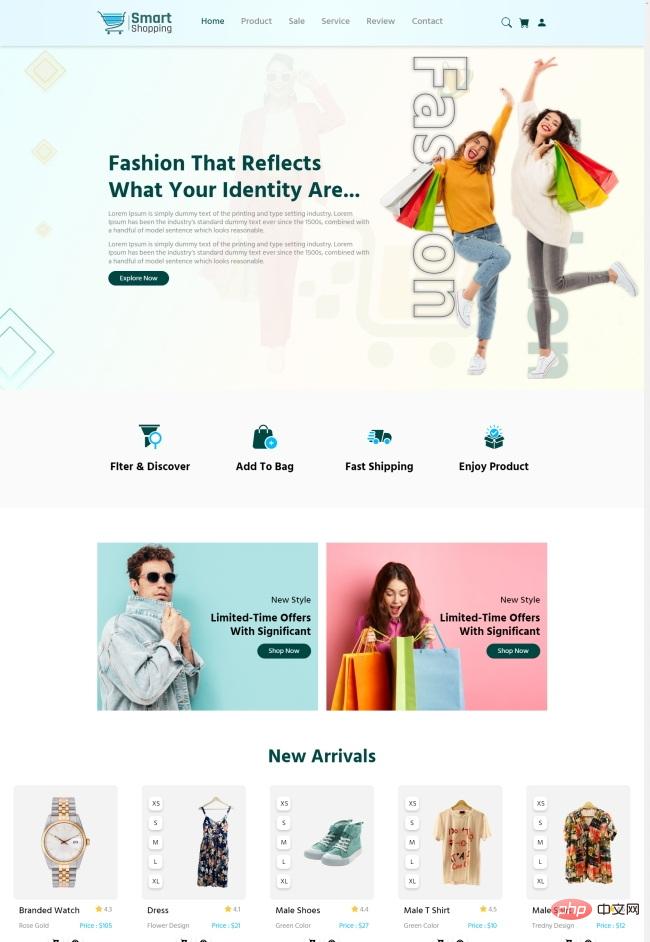 HTML5时尚在线购物服务网站模板