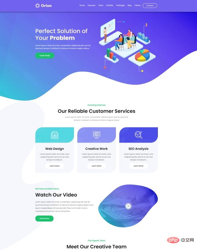 紫色互联网公司业务宣传网站模板