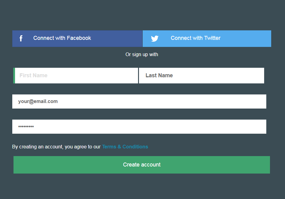 实用的表单注册html模板-源码分享网
