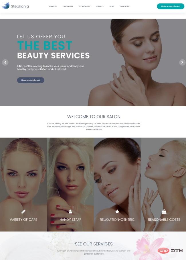 响应式美容养生服务行业网站模板-源码分享网