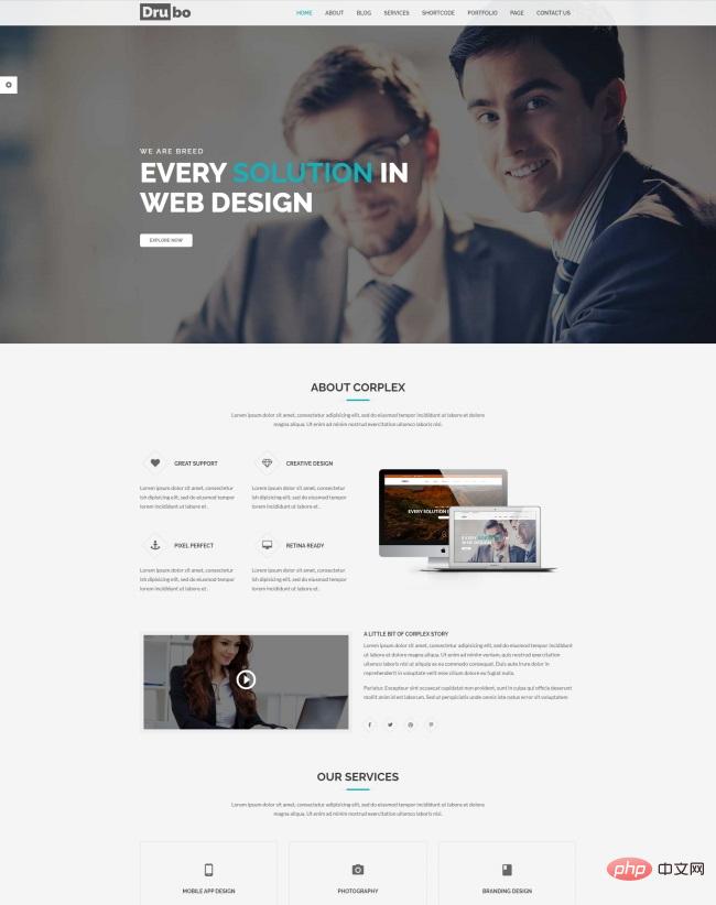 HTML5中小型互联网公司网站模板-源码分享网