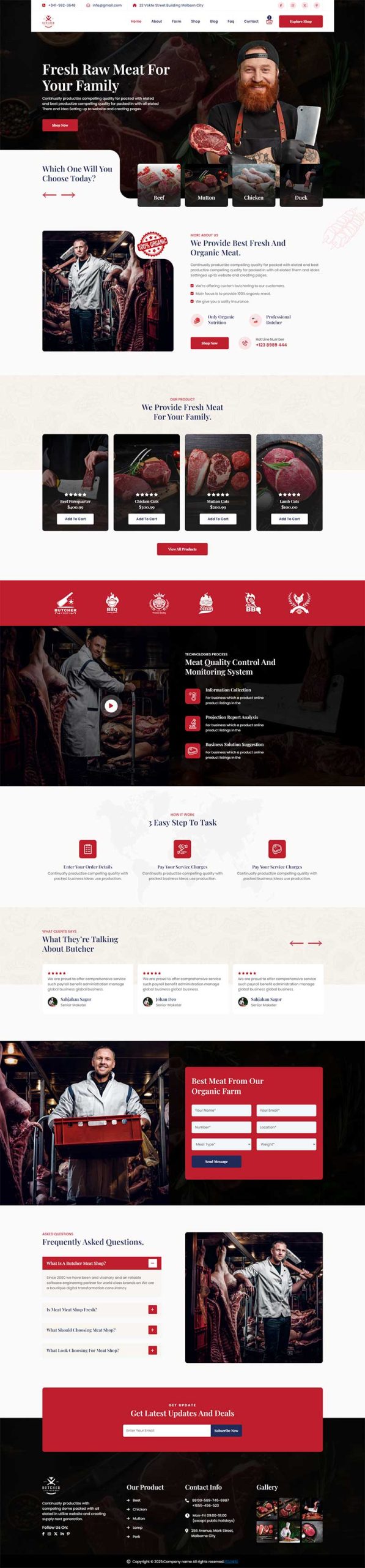 有机肉类食品宣传网站前端html模板-源码分享网