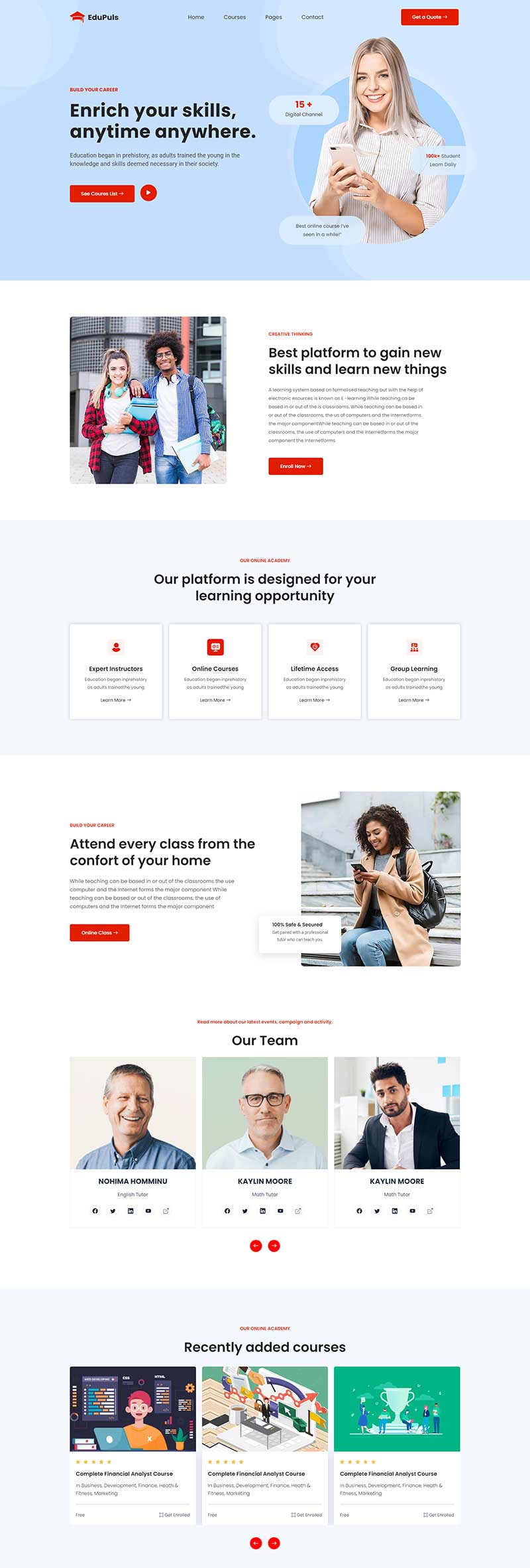 网络教育培训机构前端静态网站模板-源码分享网