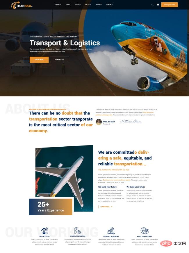 航空物流运输服务公司网站模板-源码分享网