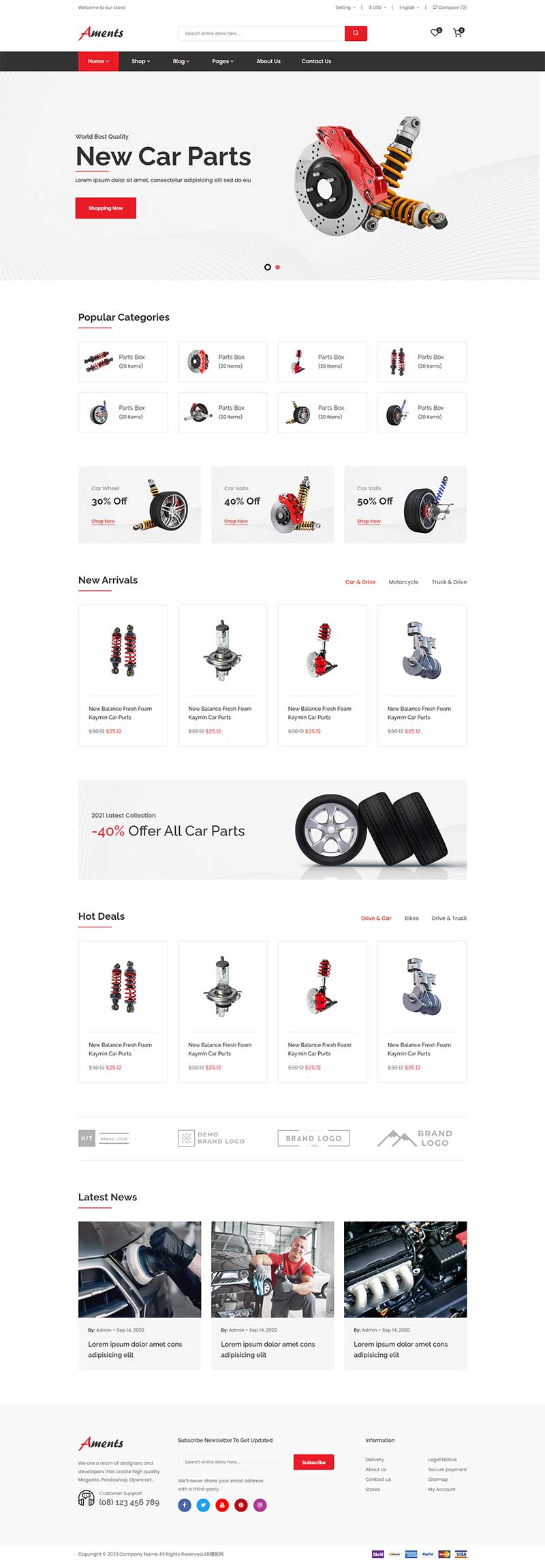 汽车配件商城前端HTML5网站模板-源码分享网