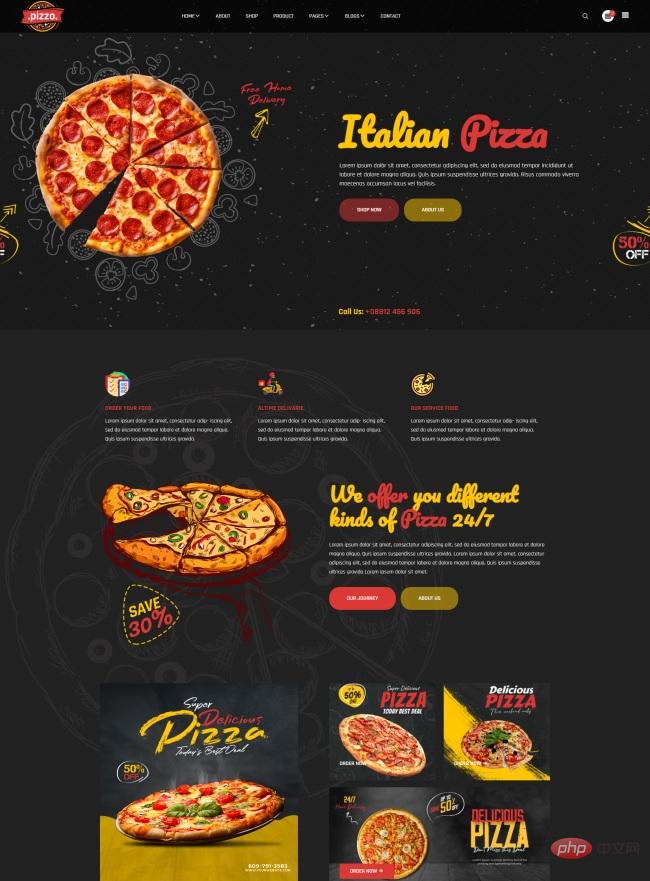 意大利披萨餐饮美食网站HTML5模板