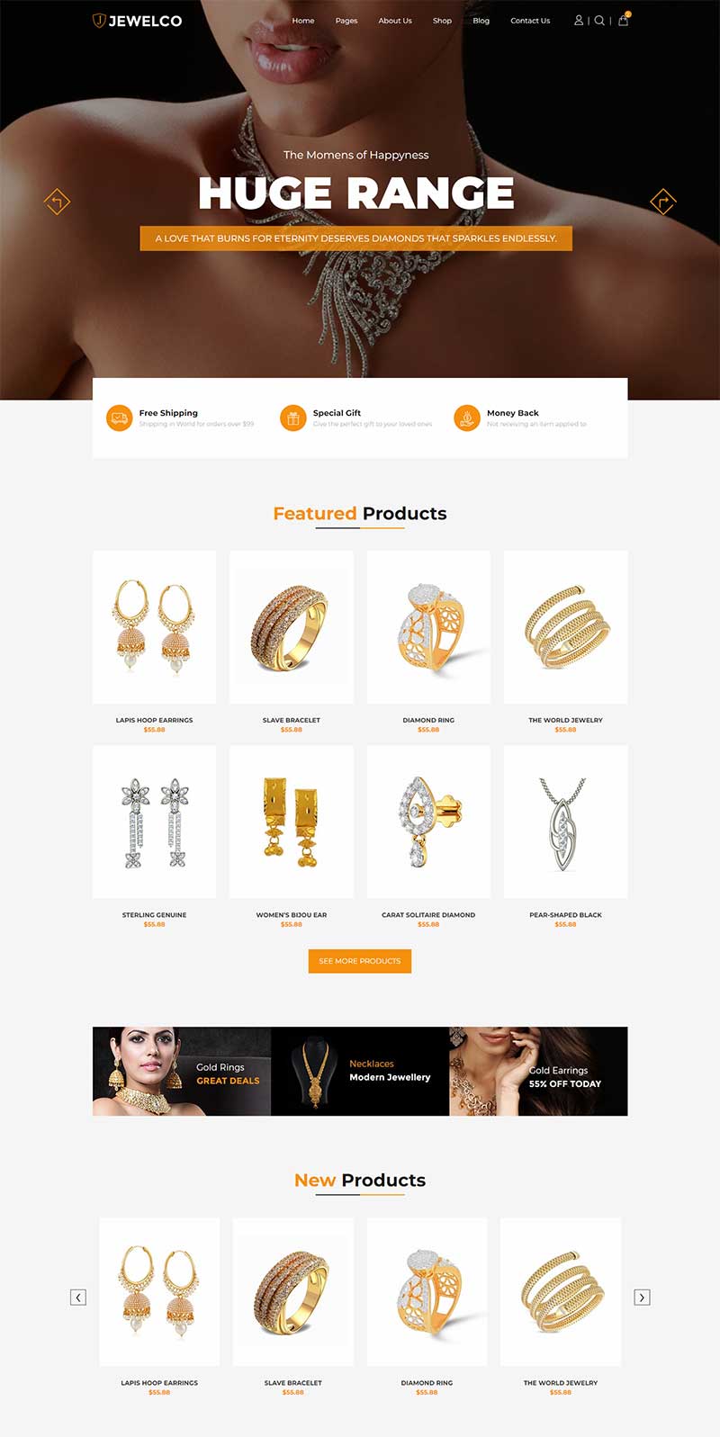 珠宝首饰类电商网站模板-源码分享网