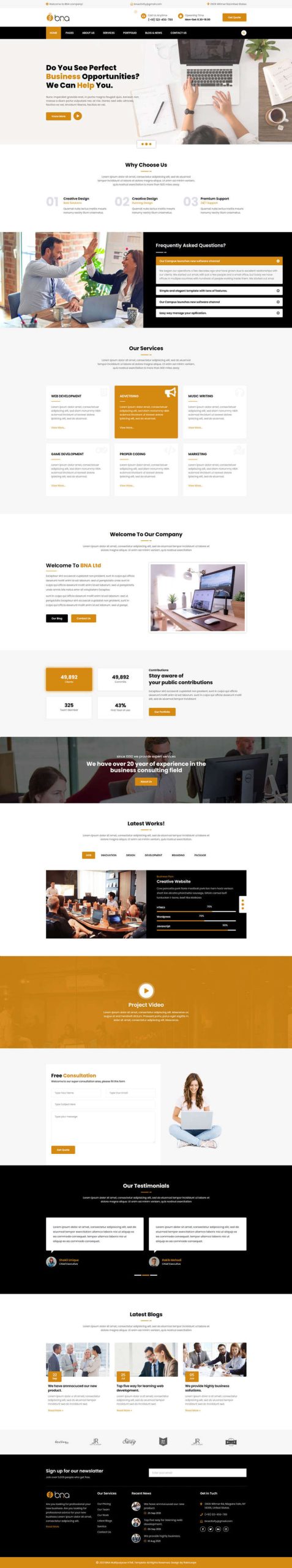 多用途的商务企业展示HTML模板-源码分享网