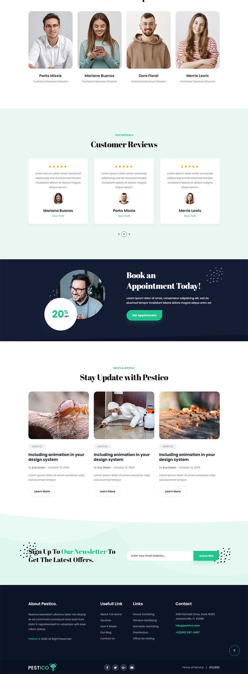害虫防治服务公司官网静态html模板-源码分享网