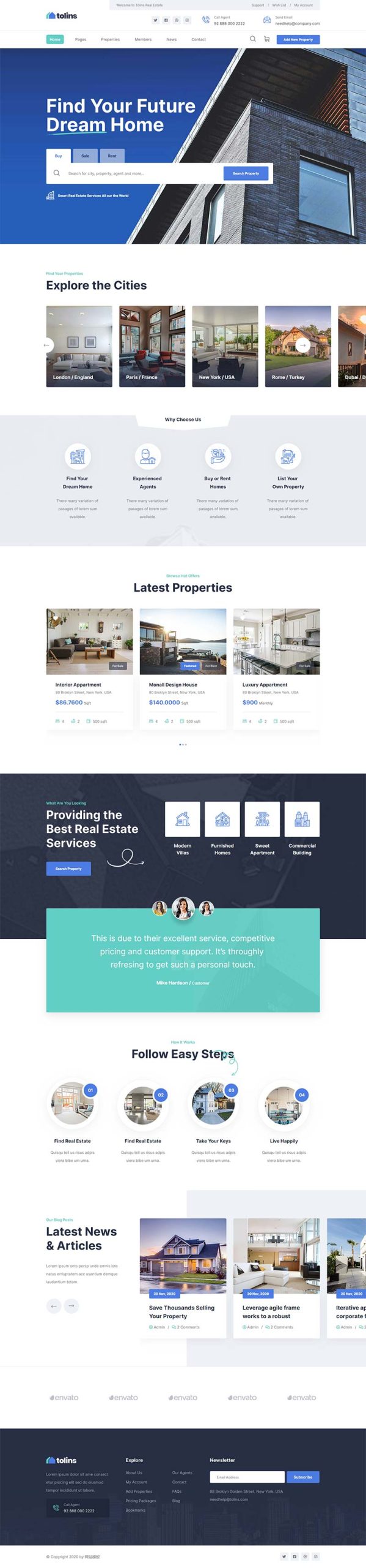多用途的房地产业务销售网站静态HTML模板-源码分享网
