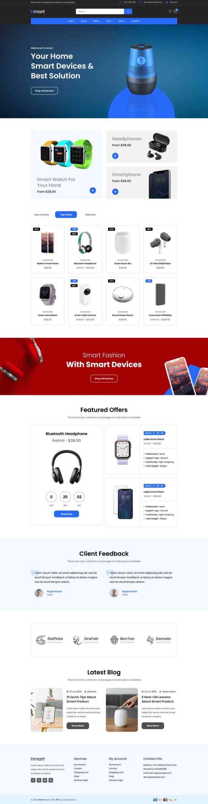 智能数码产品销售HTML商城模板-源码分享网