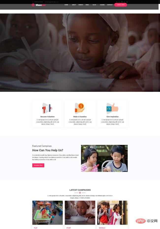 响应式HTML5慈善机构网站模板