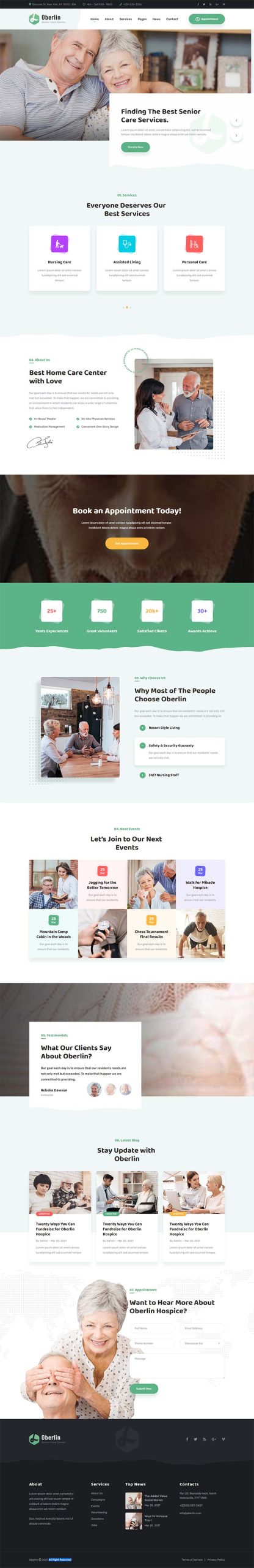 养老院护理机构官网html5模板-源码分享网