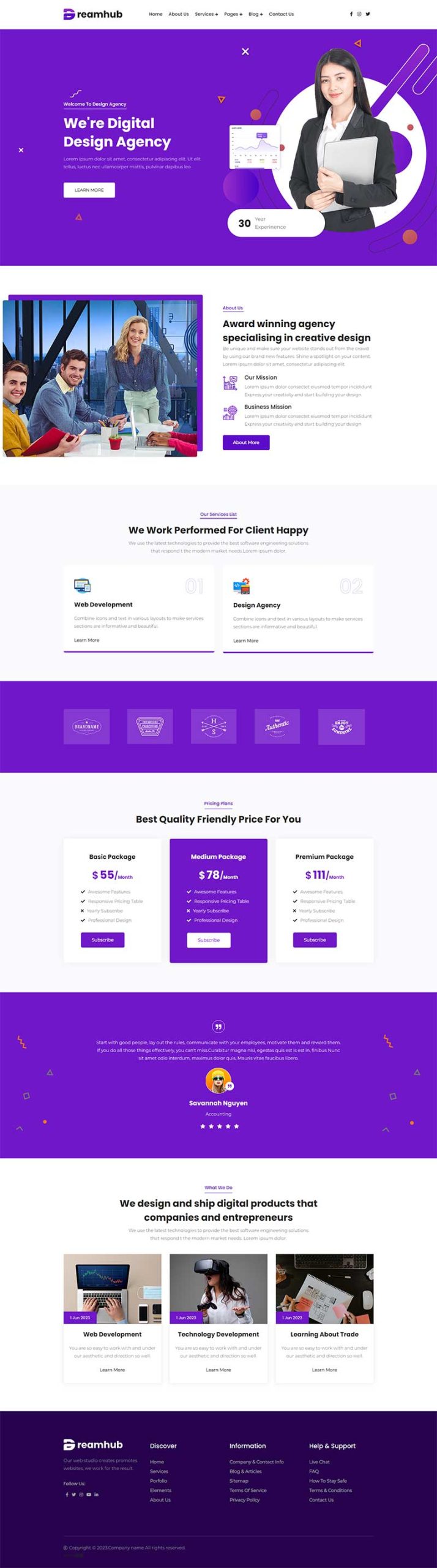 创意数字化设计机构宣传网站模板-源码分享网