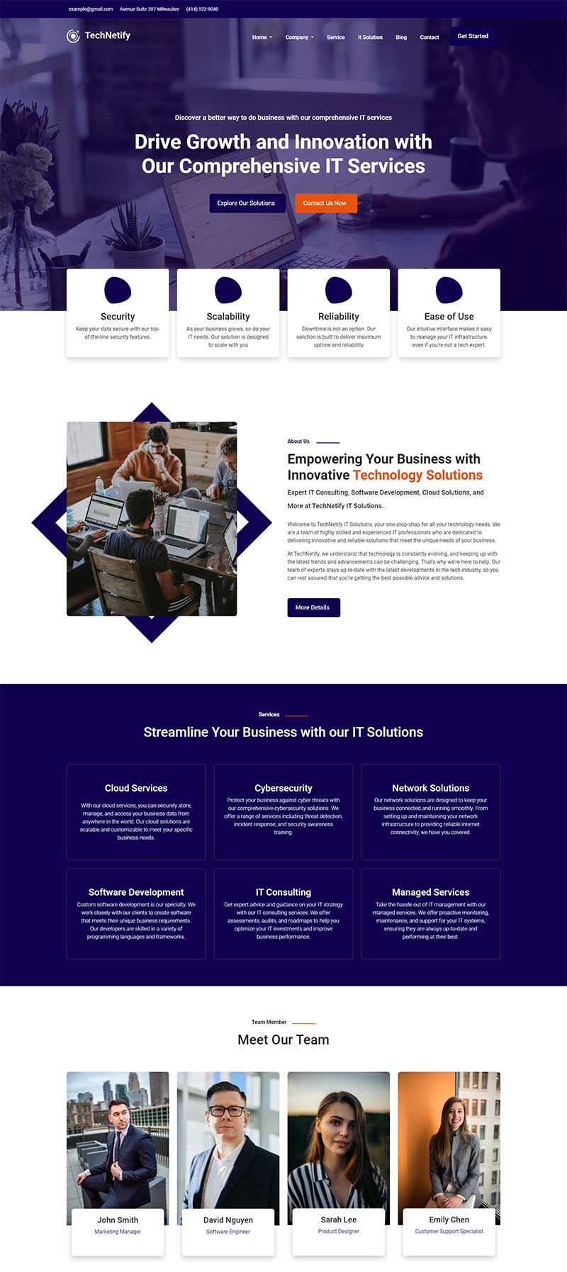 IT服务公司响应式前端静态html网页模板-源码分享网