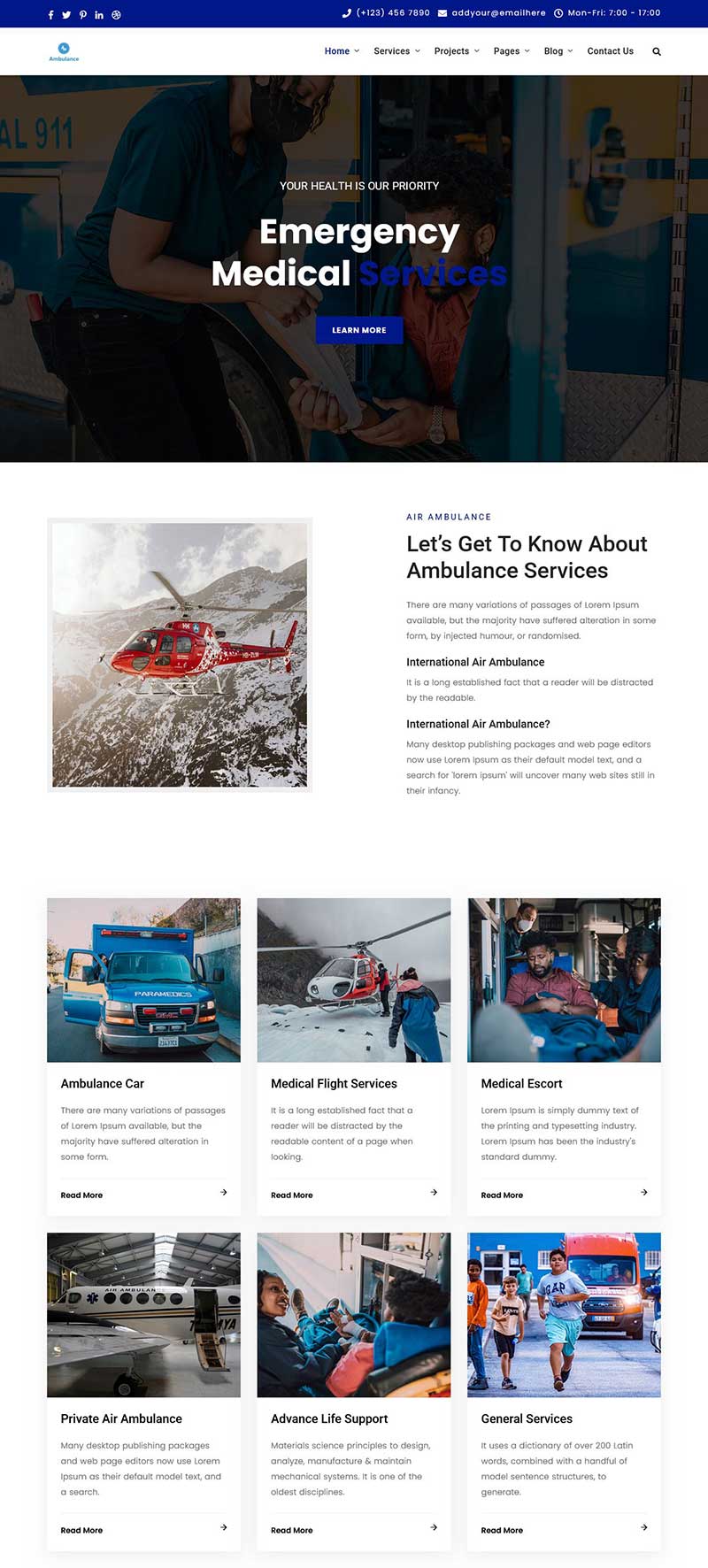 紧急救援及医疗救护前端静态hmtl网站模板-源码分享网