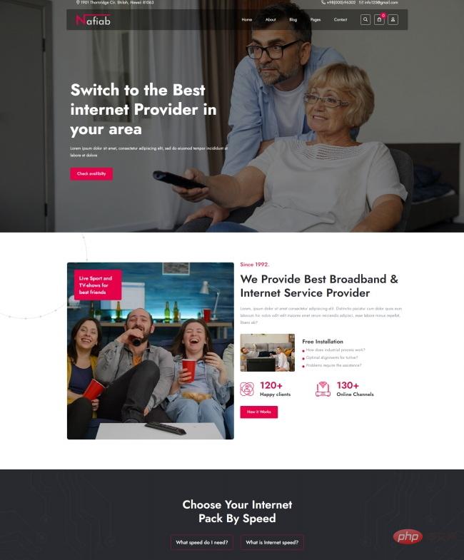HTML5互联网提供商网站模板
