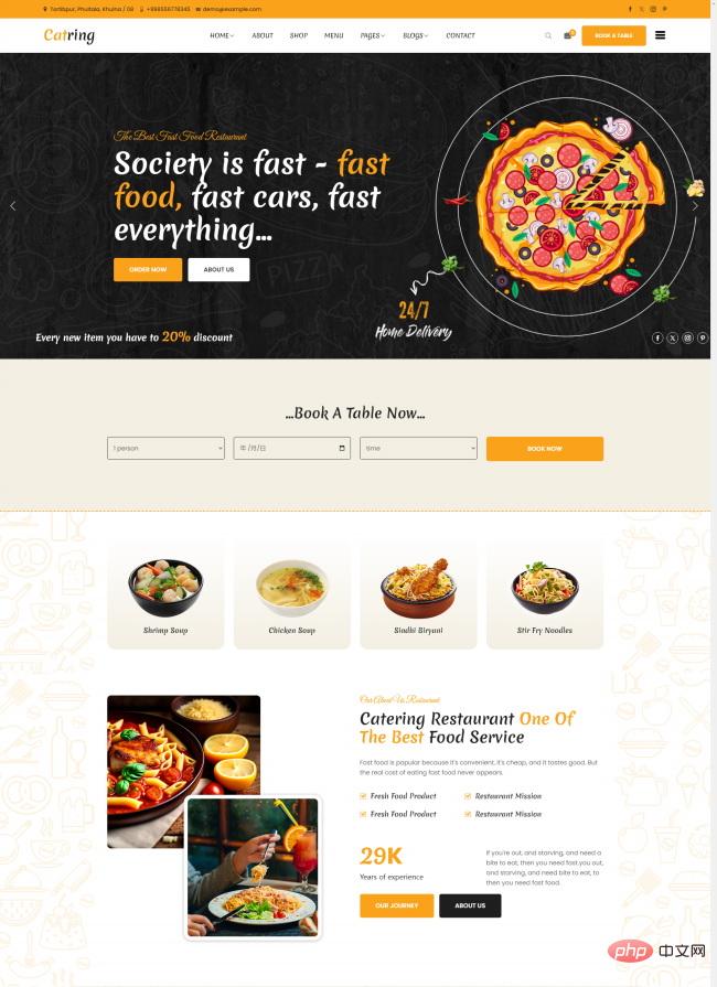CSS披萨美食快餐店网站模板-源码分享网
