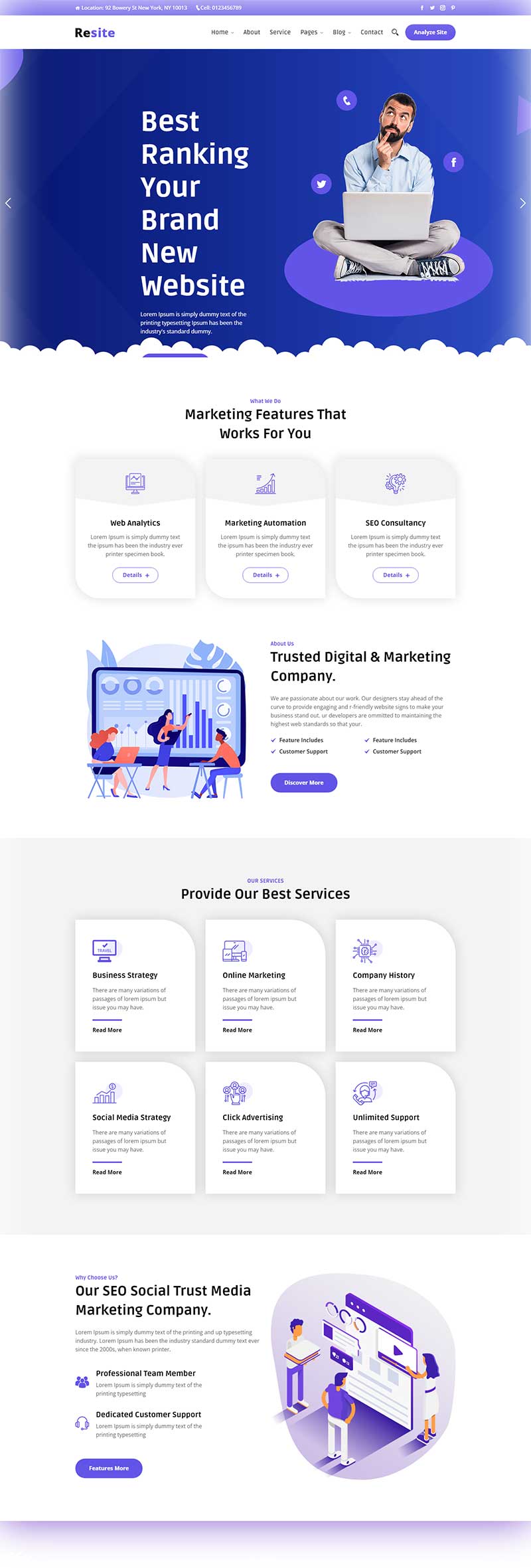 互联网营销服务公司前端静态网站模板-源码分享网