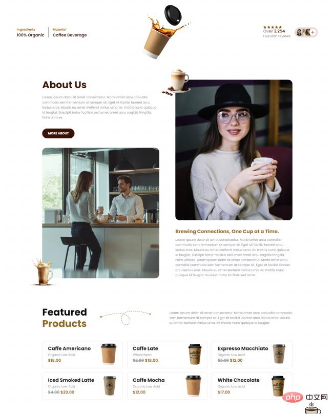 连锁品牌咖啡店宣传网站模板-源码分享网
