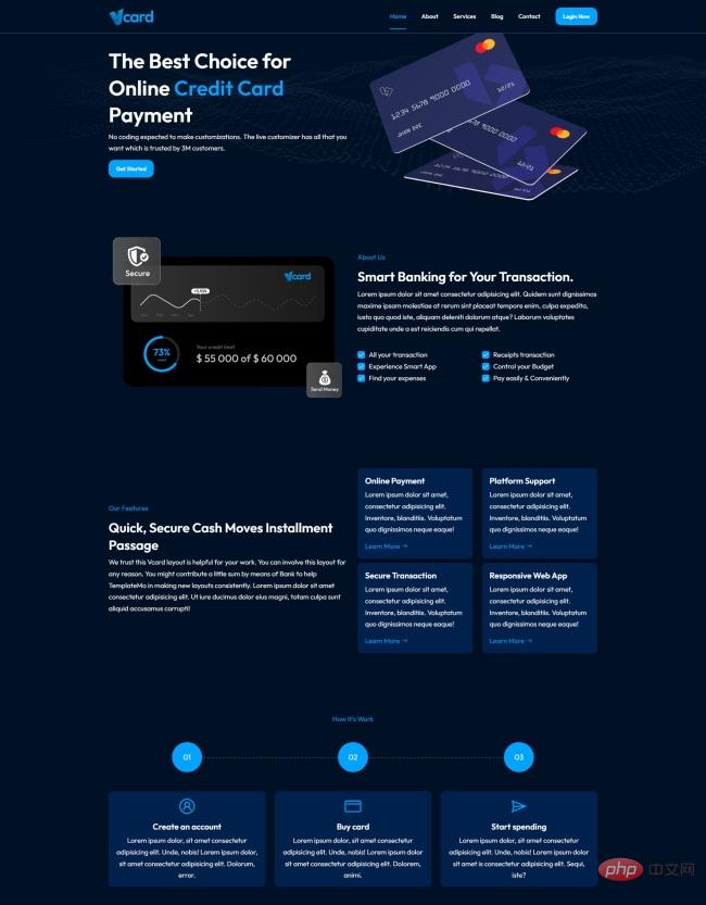 在线信用卡支付平台网站模板