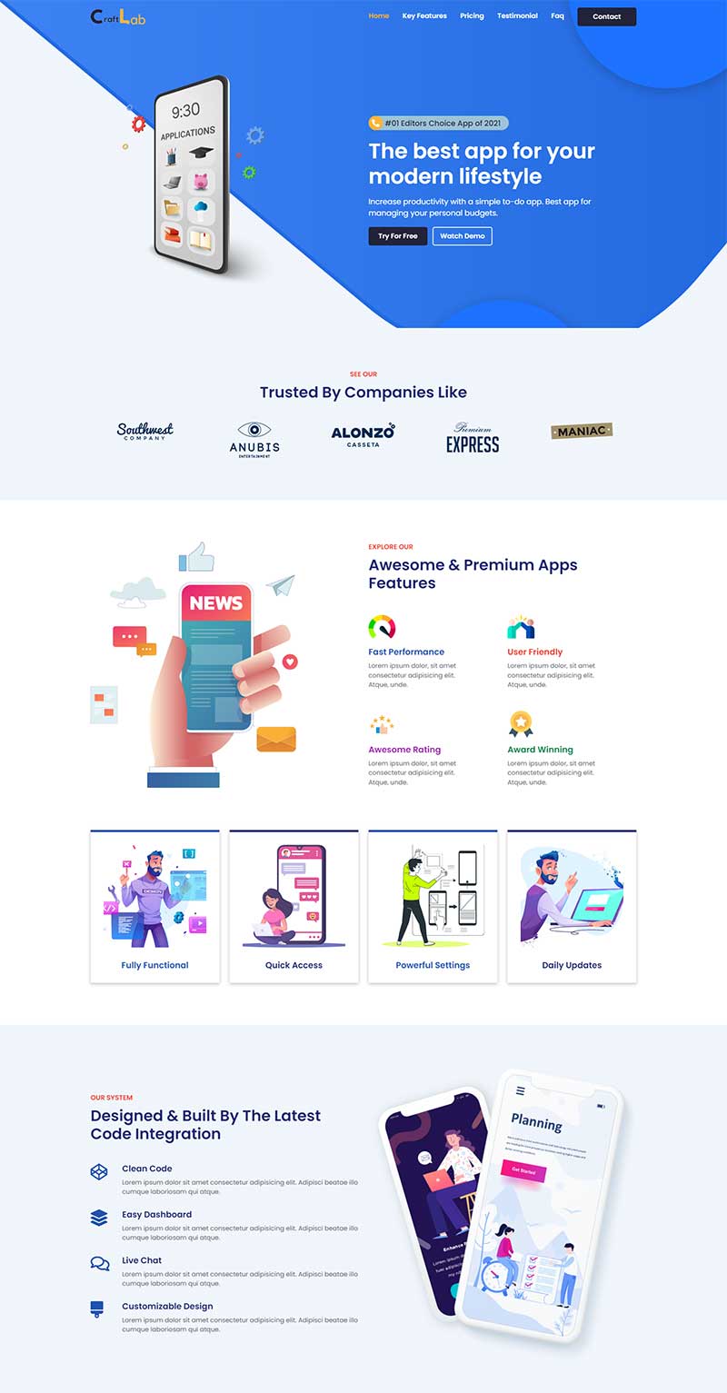 APP软件应用程序前端静态html网页模板-源码分享网