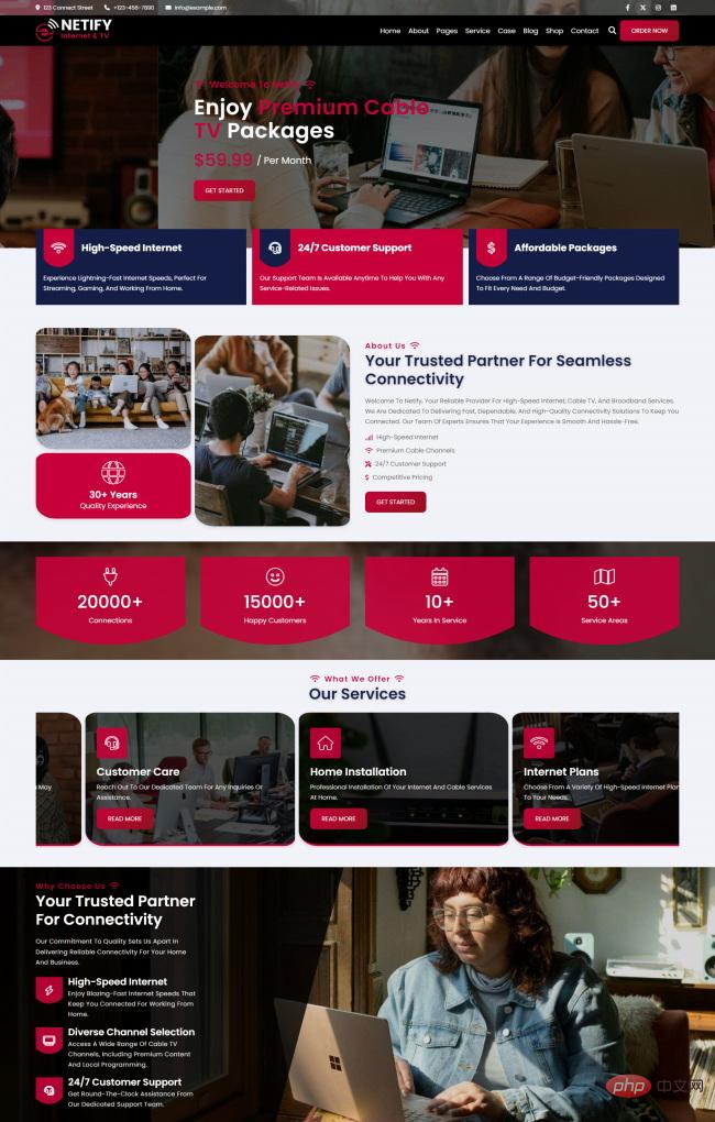 网络信号服务公司响应式网站模板-源码分享网