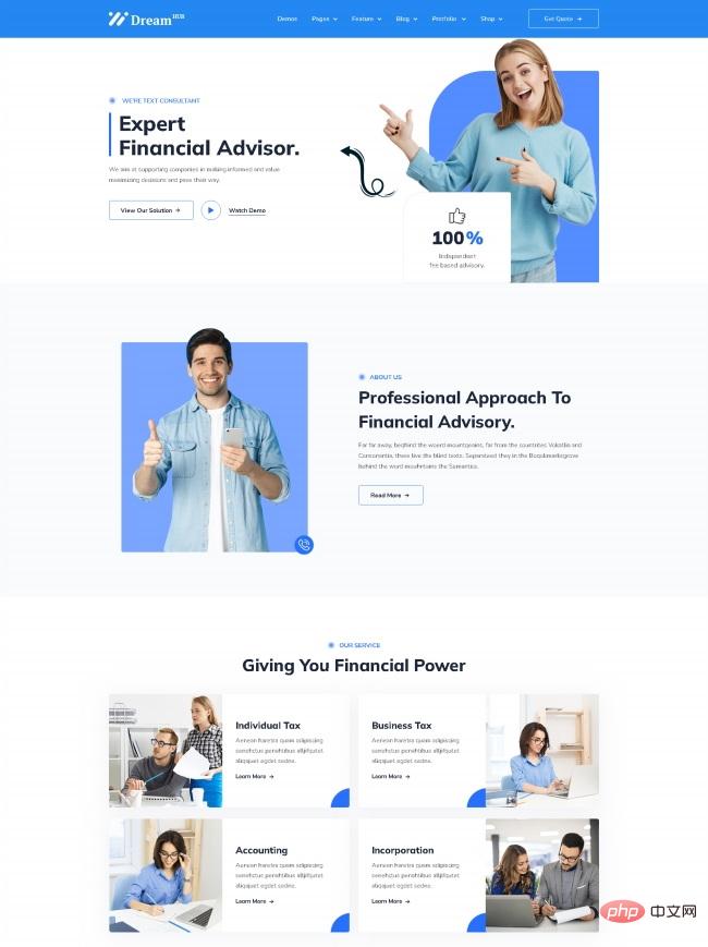 专业理财顾问服务公司网站模板-源码分享网